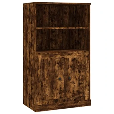 Abbildung von vidaXL Highboard, Sideboard mit viel Stauraum, Kommode Wohnzimmerschrank Türen, Schrank Anrichte Beistellschrank, Räuchereiche Holzwerkstoff