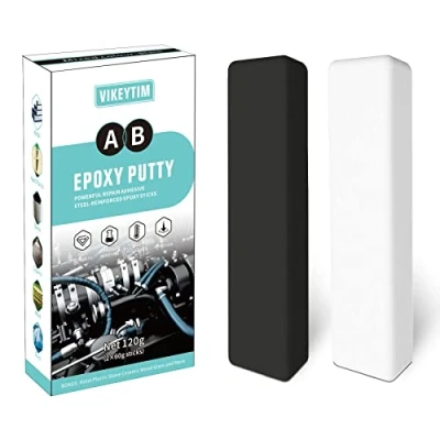 Abbildung von VIKEYTIM 2k Epoxidharz Knete, 120g Extra harter 2 Komponenten Reparatur Kit Metall, Skulptur, Kunststoff, Stein, Holz schnelle Haftung und (Schwarz)