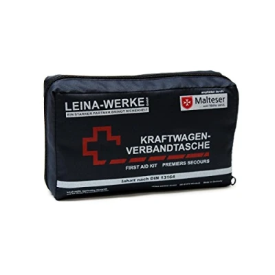 Abbildung von Leina Werke 11045 KFZ Verbandtasche Compact Ecoline mit Klett, Blau/Weiß/Rot