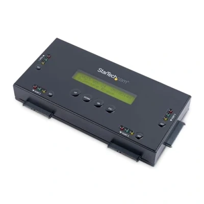 Abbildung von StarTech.com SSD/HDD Festplattenlöschgerät mit 4 Steckplätzen 2,5&quot; &amp; 3,5&quot; SATA Selbständiges Sicheres Externes Festplatten Löschgerät 9 Löschmodi RS232 Printer Port NIST/DOD (SATERASER4)