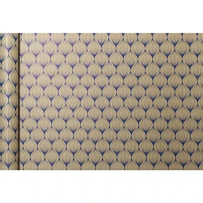 Abbildung von Clairefontaine 223829C Rolle Geschenkpapier Tiny rolls Kraft mit Blättermotiven (5 m x 0,35m, innovative Breite, einfach zum Transportieren, 70g, Blauer Engel) 1 Rolle, marineblau