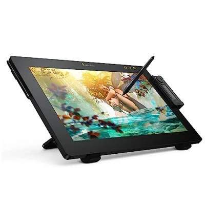 Abbildung von Xencelabs Pen Display 24 Grafiktablett mit 4K Bildschirm, 99% Adobe RGB Zeichenmonitor, Bildschirmtablett Quick Keys, 2 Stiften 8192 Druckstufen Batteriefrei, Kompatibel Win/Mac/Linux