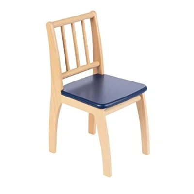 Abbildung von geuther Stuhl Bambino Sitzhöhe 32 cm Holzkinderstuhl aus Buche Massivholz Ideales Kinderzimmerzubehör bis 6 Jahre Passender Kinderholzstuhl zu Möbeln Blau