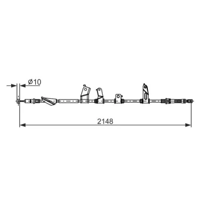 Abbildung von BOSCH 1 987 482 914 Handbremsseil 2148, 1894 HONDA: CIVIC 8 Stufenheck