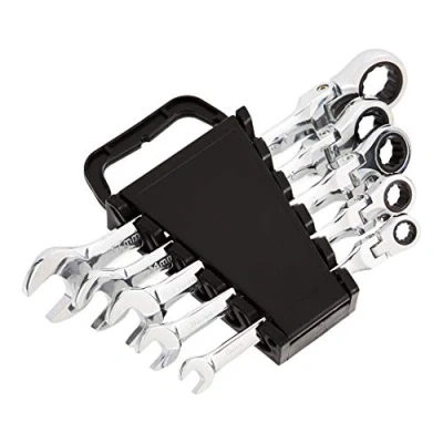 Abbildung von Amazon Basics Flexibles Ratschenschlüssel Set, metrisch, 5 teilig
