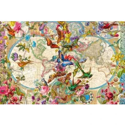 Abbildung von Ravensburger Puzzle Weltkarte mit Schmetterlingen, 3000 Puzzleteile, Made in Germany