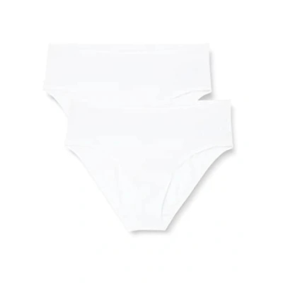 Abbildung von Sans Complexe, 2er Set Slips, Modell Douceur Bambou, Unteres Futter: 100% Baumwolle, Hohe Deckkraft, Pack, Blanc+Blanc, 48