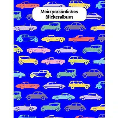 Abbildung von Mein persönliches Stickeralbum: Auto Motiv Din A4 Blanko 35 Seiten Silikonfreies Papier Geschenkidee