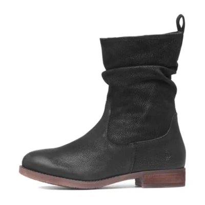 Abbildung von Hush Puppies Emilia Leder Damen Schwarz Stiefel