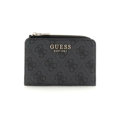 Abbildung von GUESS Laurel Kartenetui mit Reißverschluss, Kohle Logo