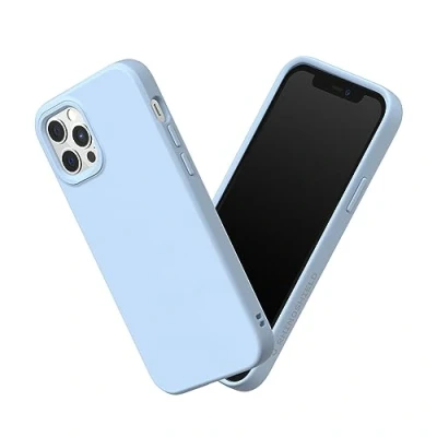 Abbildung von RhinoShield Case kompatibel mit [iPhone 12/12 Pro] SolidSuit Stoßdämpfende &amp; schlanke Schutzhülle Premium Finish 3.5 Meter Fallschutz Gletscherblau
