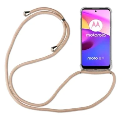 Abbildung von betterfon Handykette kompatibel mit Motorola Moto E20, E30, E40 Smartphone Necklace Hülle Band Schnur Case zum umhängen in E20 E30 Beige/Braun