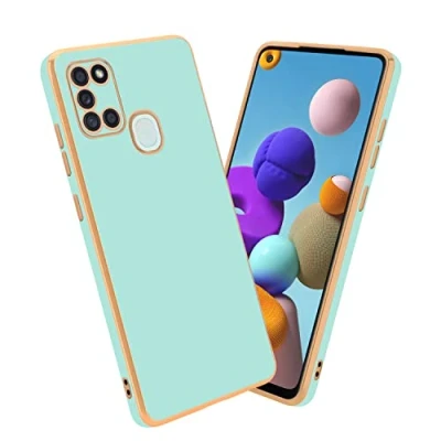 Abbildung von Cadorabo Hülle kompatibel mit Samsung Galaxy A21s Schutzhülle TPU Silikon Case Liquid Design Kameraschutz Slim Kratzfest Weiche Gummi Rundumschutz für in Grün