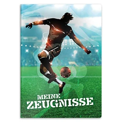 Abbildung von itenga Organisationsmappe Zeugnismappe A4 Kunststoff Sichtbuch Motiv Fussball