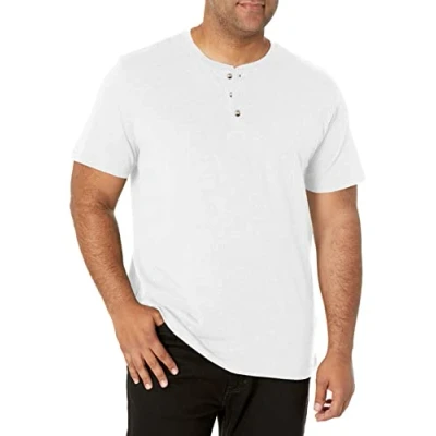 Abbildung von Wrangler Authentics Herren Men&#039;s Short Sleeve Henley Tee Hemd, Bright White, Mittel