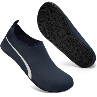 Abbildung von Mabove Badeschuhe Wasserschuhe Schwimmschuhe Herren Damen Strandschuhe Aquaschuhe Barfussschuhe Neopren Surfschuhe(LZ Navy Blau,44/45 EU)