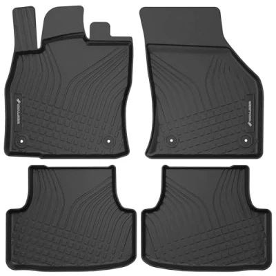 Abbildung von WALSER Premium Fussmatten Auto kompatibel mit Seat Leon 2012 2021, VW Golf VII Variant 2013 Heute, T ROC 2017 100% passgenaue Gummimatten Made in EU, Fußmatte