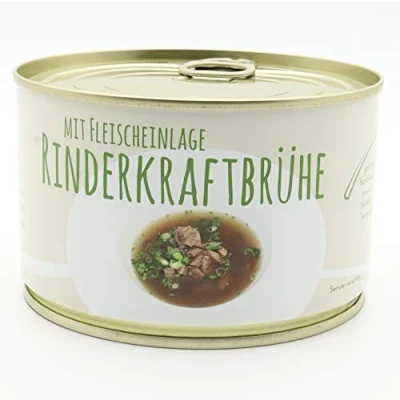 Abbildung von Diem Rinderkraftbrühe mit Fleischeinwage Suppe Dose 400g Konserve Feinkost