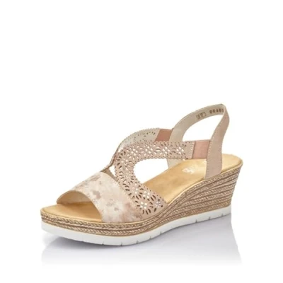 Abbildung von Rieker Damen Pantoletten 61916, Frauen Slipper,Schlupfschuhe,schluepfschuhe,Slip ons,Backless Slipper,Mules,Gartenschuhe,rosa (31),39 EU / 6 UK