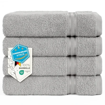 Abbildung von HAMMETEX Handtuch Set &quot;4er Handtücher 50x100 cm, 100% Baumwolle, Weich &amp; Saugstark&quot;, (Set, 4 St., 4)