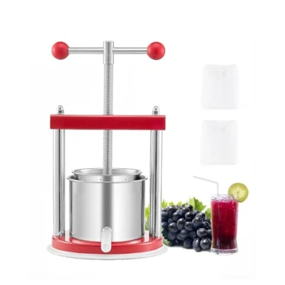 Abbildung von VEVOR Obstweinpresse Manuelle Presse Weinherstellung 1,65L Edelstahl Obstmühle