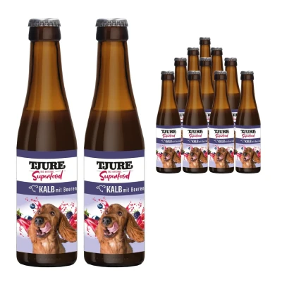 Abbildung von TJURE Hund Sparpack Kalb mit Beeren 2 x 220 ml Flasche Smoothie Topping 440,00