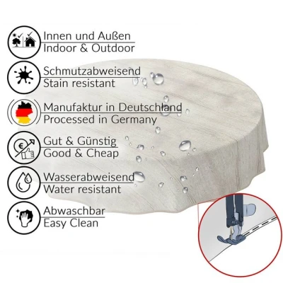 Abbildung von ANRO Tischdecke Wachstuch Holz Grau Robust Wasserabweisend Breite 140 cm, Glatt