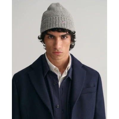Abbildung von GANT Shield Beanie Unisex Mütze, Größe: One Size, Grey melange
