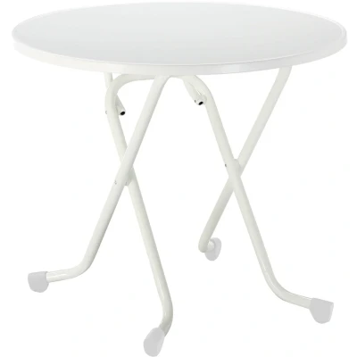 Abbildung von Scherenklapptisch rund 80cm weiss