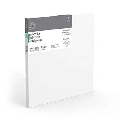 Abbildung von Winsor &amp; Newton 6206020 Professional Keilrahmen aus Baumwollmischgewebe, 385 g/m², 3 fach grundiert, mittlere Körnung, ideal für die Ölfarben und Acrylfarben 40x40cm