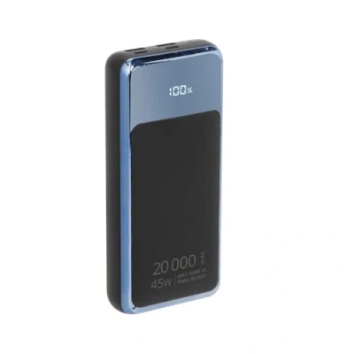 Abbildung von RIVACASE VA1075 Powerbank 20000 mAh, QC/PD 45W Schnelladestation kompatibel mit Laptops, Tragbares Ladegerät LCD Display, 2 Eingängen und 4 Ausgängen, Perfekt für MacBook, iPhone, Dell, HP, u.a.