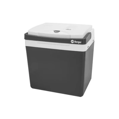 Abbildung von BERGER Thermoelektrische Kühlbox 25L KÜHLT und WÄRMT Elektrische mit Anschluss 12V &amp; 230V für Auto, Camping, Steckdose Multifunktionale Kühltasche elektrisch SCHWARZ