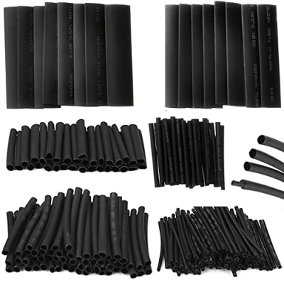 Abbildung von Retoo Schrumpfschlauche Set Schwarz 100 Stück, Schrumpfschlauch mit Schrumpfrate 2:1,10cm lang 6 Größen, Wasserdicht Kabel Schlauch Isolierung, Schrumpfverbinder 1,5 bis 10mm, Reparaturset