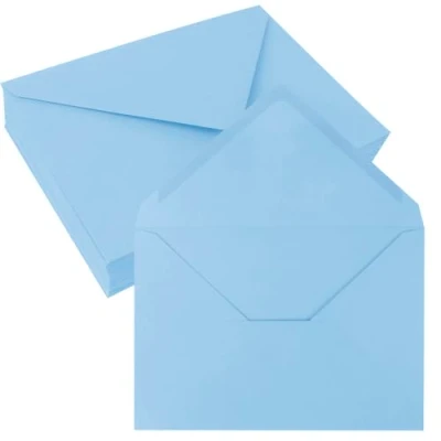 Abbildung von JAGERGREEN 50 Stück Umschläge C6 Blau, 108x159 mm 150 g/m² Briefumschläge A6 Selbstklebend mit Nassklebung, Briefumschlag ohne Fenster, Kuvert für Grußkarten, Geburtstagskarten, Einladungen, Hochzeit