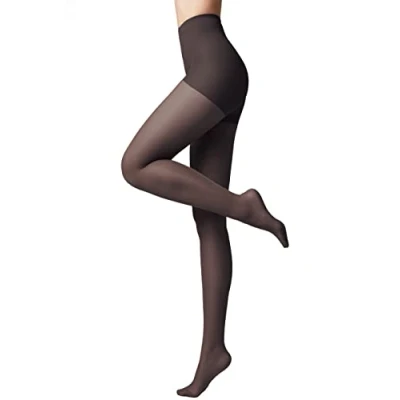 Abbildung von Conte elegant Damenstrumpfhose für empfindliche Haut mit Vitamin E ACTIVE SOFT Lycra 20 DEN Modellierende Wirkung Damen Feinstrumpfhose Strumpfhose Einfarbig Farbe Schwarz Größe 5