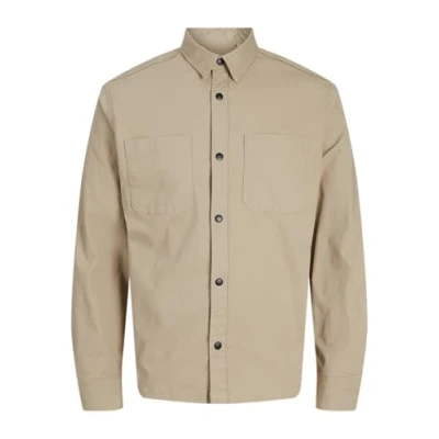 Abbildung von JACK&amp;JONES Herren Jcologan Ripstop Overshirt Ls Freizeithemd, Crockery, L