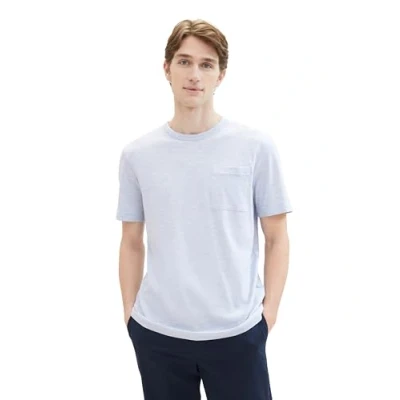 Abbildung von TOM Tailor IN Melange Optik Tshirt basic, Herren, Größe: 3XL, Foggy blue finestripe