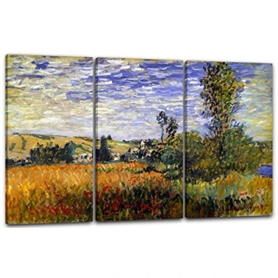 Abbildung von Printed Paintings Leinwand 3 teilig(120x80cm): Claude Monet Weg durch die Mohnfelder, ILE Saint