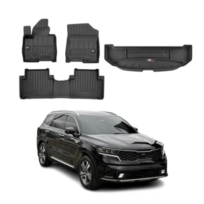 Abbildung von OMAC Fußmatten &amp; Kofferraumwanne Set kompatibel mit Kia Sorento Hybrid 2020 2024 Gummi 4X