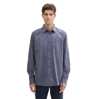 Abbildung von TOM Tailor MIT Brusttasche Hemd, Herren, Größe: XXL, Navy grey chambray dobby