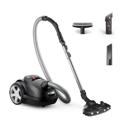 Abbildung von Philips Bodenstaubsauger &quot;XD8122/10 8000 Serie, unser leistungsstärkster Allrounder, 900W, 4l&quot;, 900 W, mit Beutel, HEPA Filter, TriActive+ LED Düse, Möbelaufsätze inkl; Tiefschwarz matt