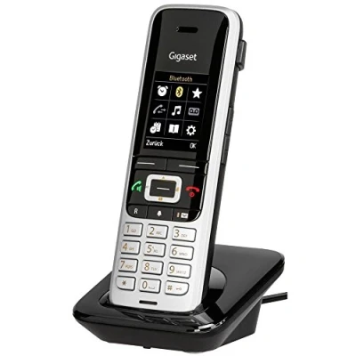 Abbildung von Gigaset S850H Telefon / Schnurlostelefon Universal Mobilteil mit Farbdisplay Dect schnurloses Freisprechen Router Platin Schwarz