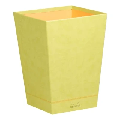 Abbildung von Rhodia 318826C Papierkorb (24 x 24 32 cm, Kunstleder, elegant und praktisch, ideal für Ihr Büro) 1 Stück, anisgrün