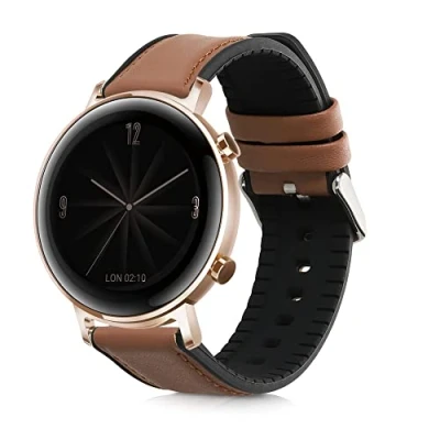 Abbildung von kwmobile Uhrenarmband Sportarmband für Huawei Watch 2/GT2 42mm etc., Leder Fitnesstracker Ersatzarmband Uhrenverschluss