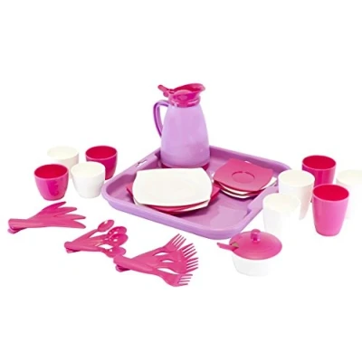 Abbildung von WADER QUALITY TOYS Spielgeschirr Kaffee Speise Service 34 tlg GIRL Tablett, (Set)