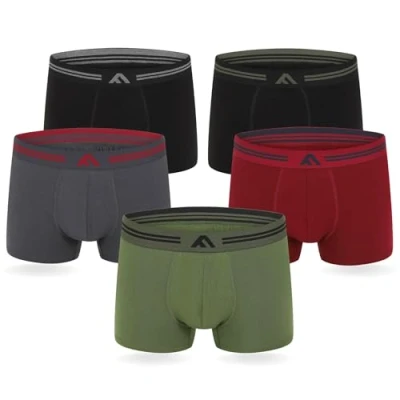 Abbildung von FM London 5PACK Bamboo Super SOFT Boxer Shorts Panties, Herren, Größe: Large, Dark assorted