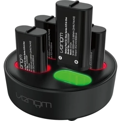 Abbildung von Venom Xbox Akku 4er Pack mit Ladestation 2880 mWh / 1200 mAh (Xbox Series X &amp; S/Xbox One)
