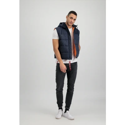 Abbildung von Alpha Industries Hooded Puffer Weste, Herren, Größe: Small, Repl.blue