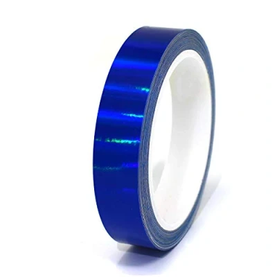 Abbildung von (0,89/m) 10 Meter Hologramm Zierstreifen Basteln Möbel Auto Motorrad Modellbau Deko Dekorstreifen Klebestreifen selbstklebend DIY (Hologramm Blau, 20mm Breite)