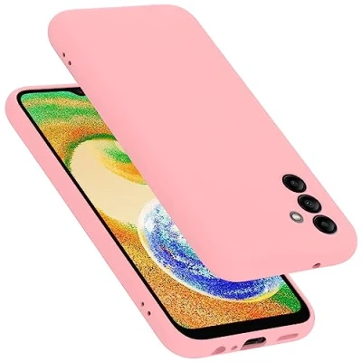 Abbildung von Cadorabo Hülle kompatibel mit Samsung Galaxy A04s Silikon Handyhülle für Case aus flüssigem Silikon, Kratzfeste und stoßfeste Schutzhülle Liquid PINK